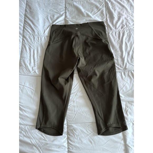 Lululemon Train Times Crop (17" Inseam) Olive Green Size 10 Workout Gym EUC - Picture 8 of 13